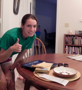 Sarah and her goodies!