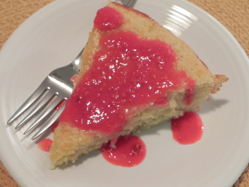 Lime Yogurt Cake with Raspberry Sauce