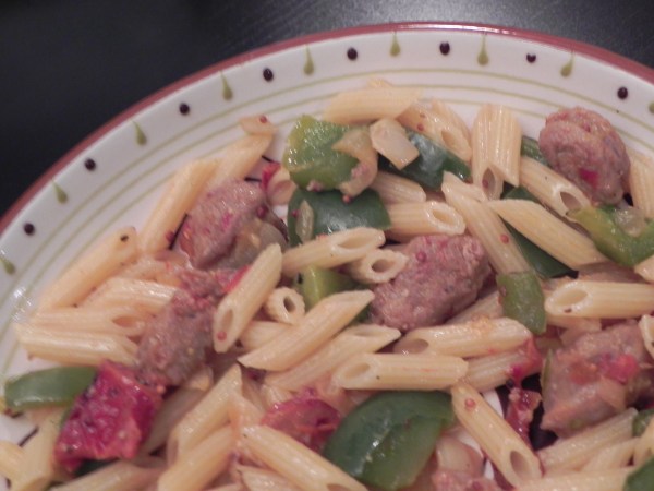 Sausage Pepper Penne - an easy weeknight dinner - via thepajamachef.com