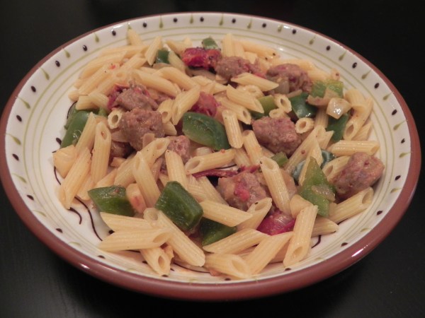 Sausage Pepper Penne - an easy weeknight dinner - via thepajamachef.com