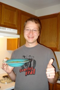 Pumpkin Soup with Homemade Croutons via thepajamachef.com