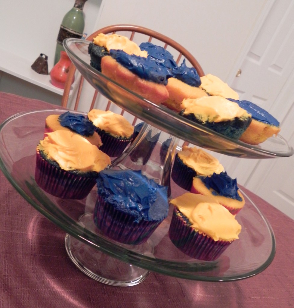 Maize & Blue Cupcakes... perfect for the diehard U of M fan!