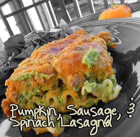 Pumpkin, Sausage, and Spinach Lasagna - thepajamachef.com