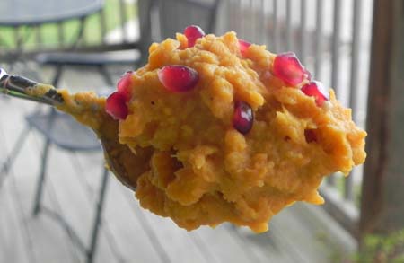 whipped sweet potatoes with pomegranate 