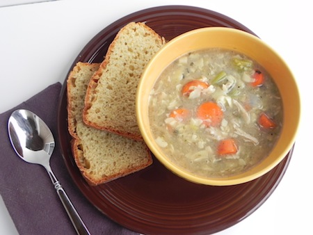 Warm & cozy homemade chicken noodle soup. This recipe used rotisserie chicken so it's SUPER easy! I also added some nontraditional veggies but you can omit them if you like. SO good!