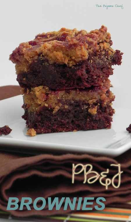 PB + J Brownies via thepajamachef.com