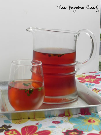 Iced Tea with Ginger-Mint Simple Syrup | thepajamachef.com