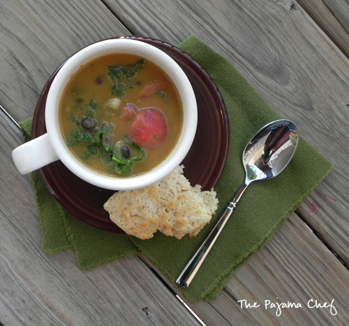 Pumpkin, Kale, & Black Bean Stew | The Pajama Chef