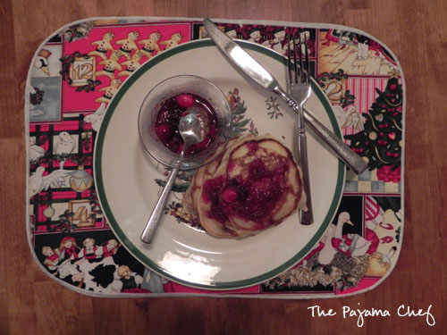 Cranberry Orange Pancakes with Cranberry Maple Syrup | The Pajama Chef