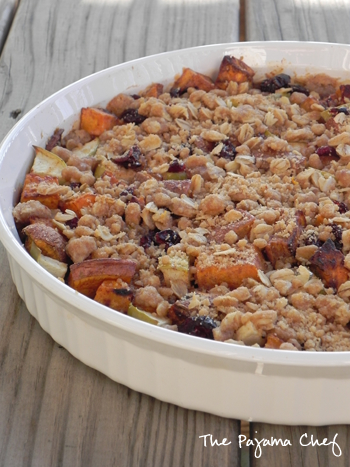 Streuseled Cran-Apple Sweet Potato Casserole | The Pajama Chef