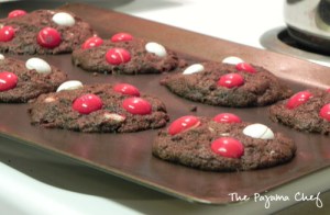 White Chocolate Peppermint M&M Cookies | The Pajama Chef