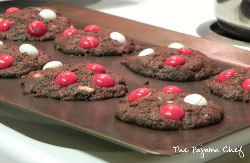White Chocolate Peppermint M&M Cookies | The Pajama Chef