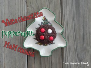 White Chocolate Peppermint M&M Cookies | The Pajama Chef