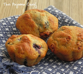 Double Blueberry Walnut Muffins | The Pajama Chef