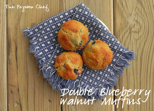 Double Blueberry Walnut Muffins | The Pajama Chef