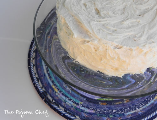 Lemon Cake with Lemon Curd Filling and Vanilla Buttercream Frosting | The Pajama Chef