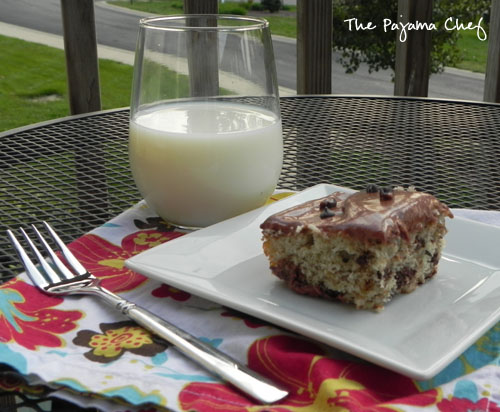 Banana Chocolate Chip Cake with Chocolate Cream Cheese Frosting | The Pajama Chef