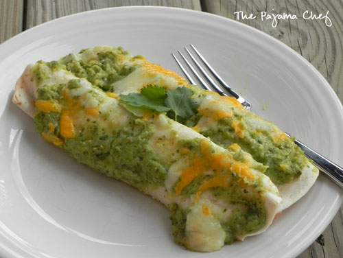 {Green} Bean & Cheese Enchiladas | The Pajama Chef