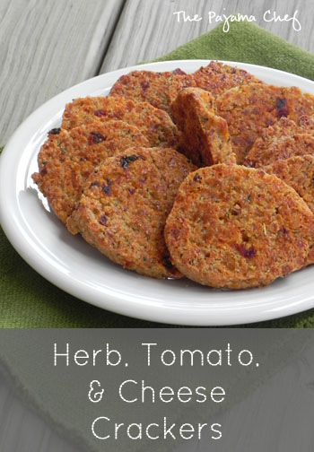 Herb, Tomato, and Cheese Crackers | The Pajama Chef