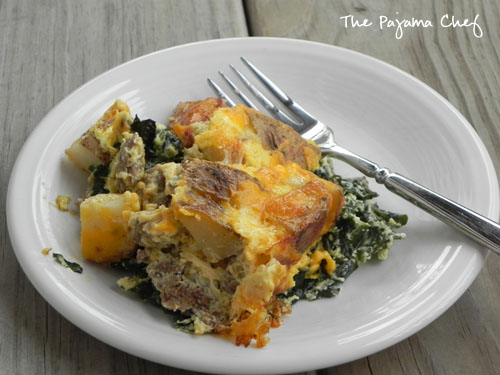 Sweet Potato and Kale Egg Bake | The Pajama Chef