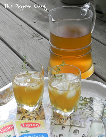 Honey Lemon Thyme Iced Tea on thepajamachef.com
