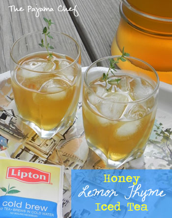 Honey Lemon Thyme Iced Tea on thepajamachef.com