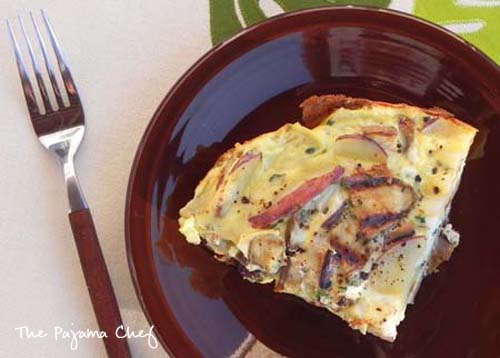 Eggplant Potato Frittata for Two (or a Crowd) | thepajamachef.com