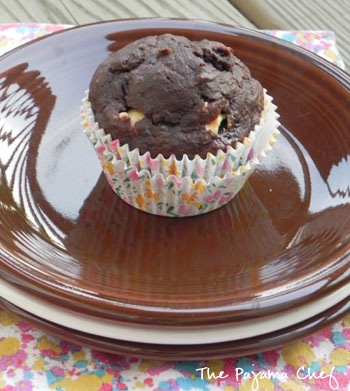 Double Chocolate Banana Muffins | thepajamachef.com
