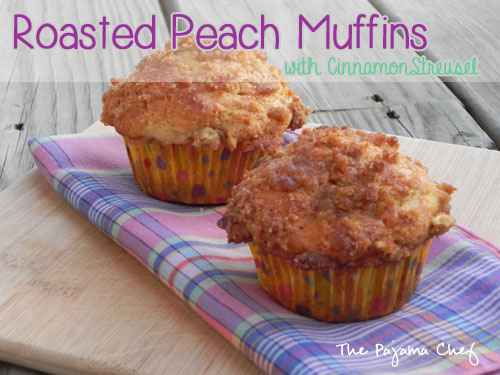 Roasted Peach Muffins | thepajamachef.com