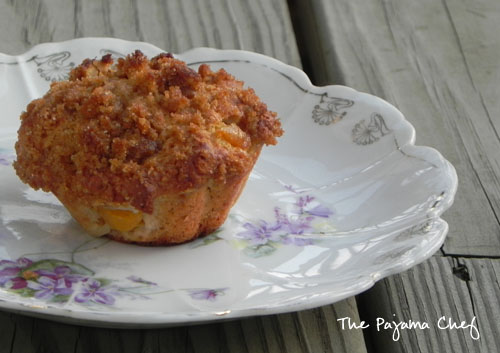 Roasted Peach Muffins | thepajamachef.com
