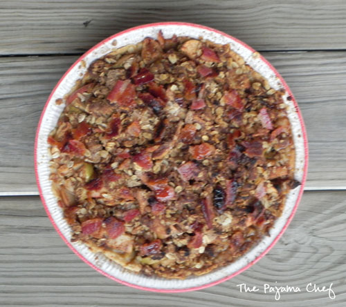 Maple Apple Pie-Crisp with Cheddar Crust & Bacon Crumb Topping | thepajamachef.com