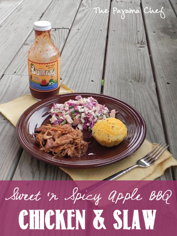 Sweet 'n Spicy Apple BBQ Chicken & Slaw | thepajamachef.com
