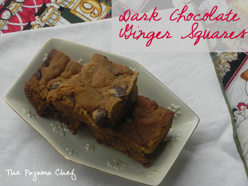 Dark Chocolate Ginger Squares | thepajamachef.com