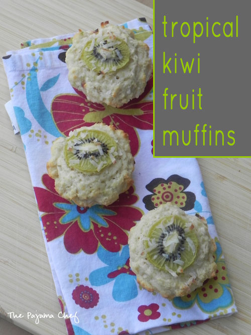 Tropical Kiwi Fruit Muffins | thepajamachef.com