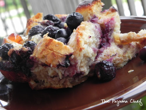 Blueberry Multigrain French Toast Bake | thepajamachef.com