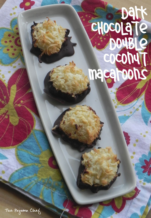 Dark Chocolate Double Coconut Macaroons | thepajamachef.com