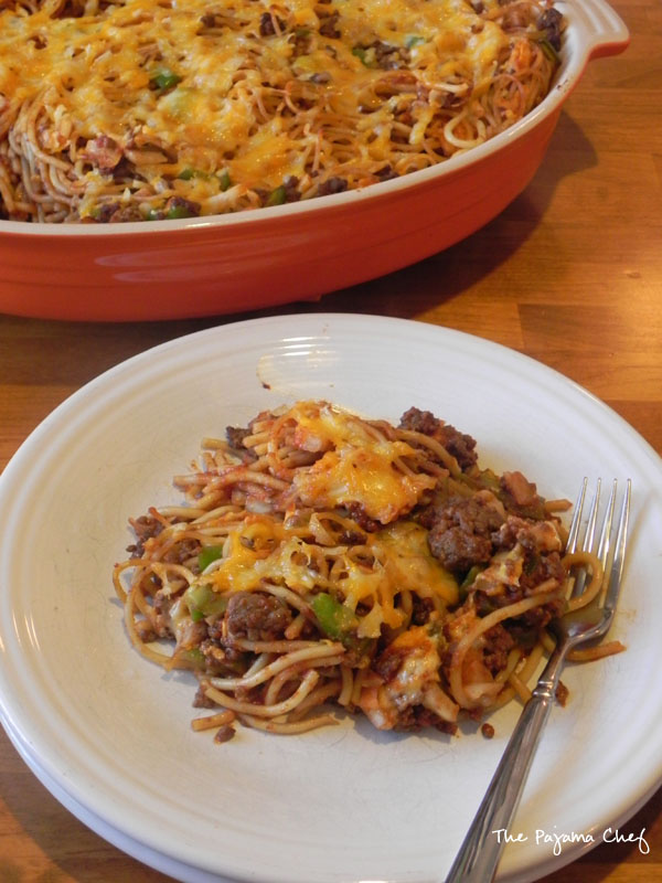 BBQ Baked Spaghetti | thepajamachef.com