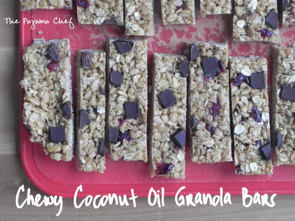 Chewy Coconut Oil Granola Bars | thepajamachef.com