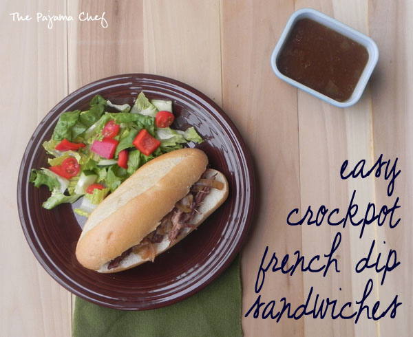 Easy Crockpot French Dip Sandwiches | thepajamachef.com