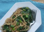 Spicy Peanut Noodles with Kale and Edamame | thepajamachef.com