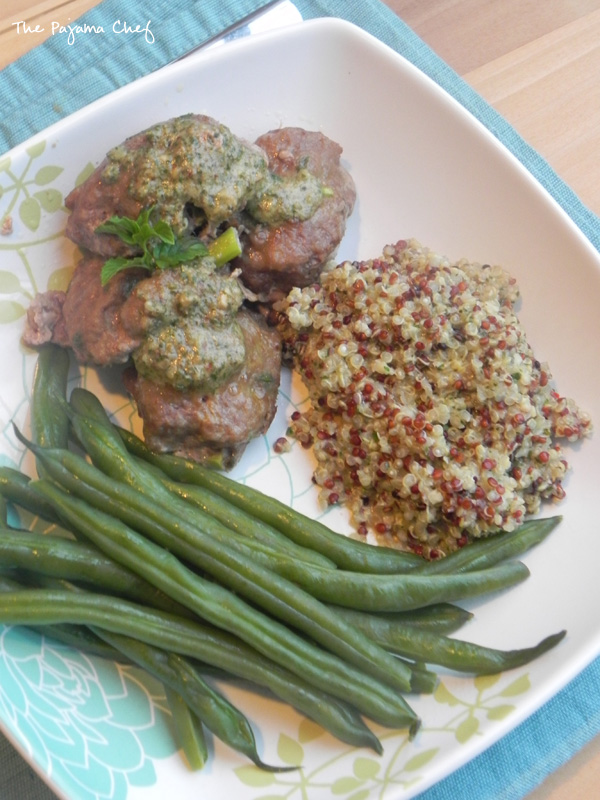 Minty Turkey Meatballs with Quinoa | thepajamachef #mysterydish