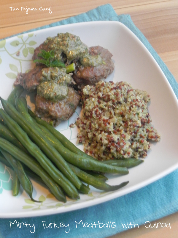 Minty Turkey Meatballs with Quinoa | thepajamachef #mysterydish