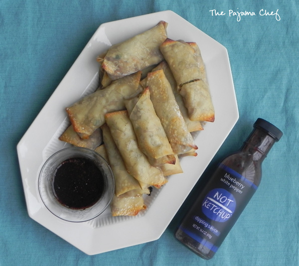 Baked Blueberry Pork Egg Rolls | thepajamachef.com #10DaysofTailgate