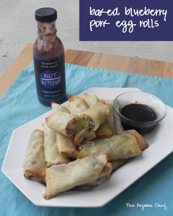 Baked Blueberry Pork Egg Rolls | thepajamachef.com #10DaysofTailgate