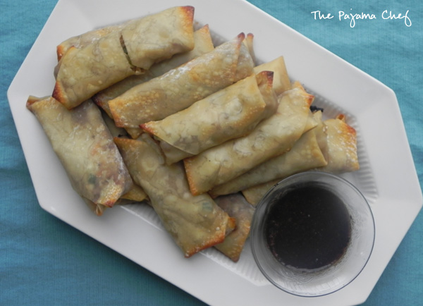 Baked Blueberry Pork Egg Rolls | thepajamachef.com #10DaysofTailgate