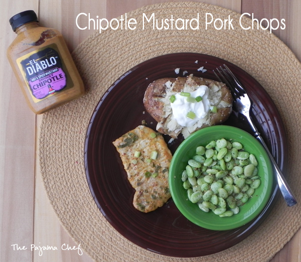Chipotle Mustard Pork Chops | thepajamachef.com #10DaysofTailgate