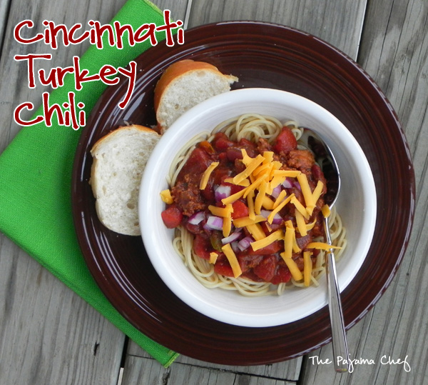 Cincinnati Turkey Chili | thepajamachef.com #10DaysofTailgate