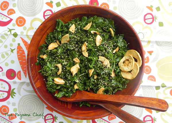 Kale Salad with Sesame-Lime Dressing | thepajamachef.com #MysteryDish