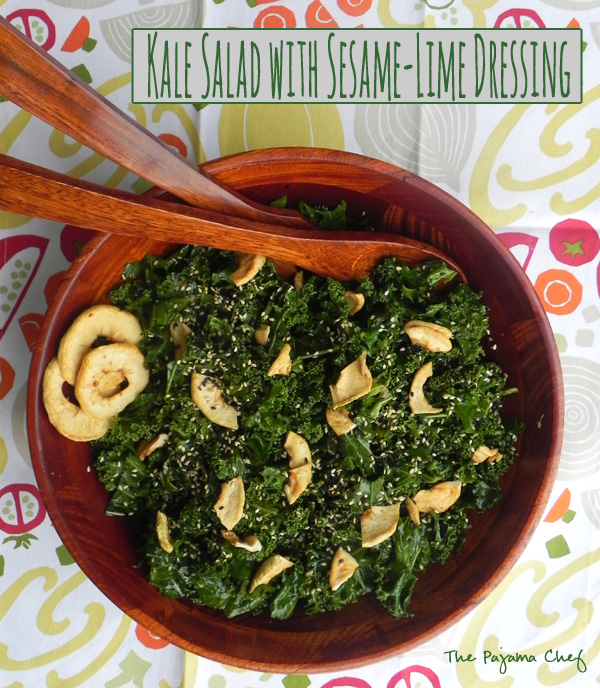 Kale Salad with Sesame-Lime Dressing | thepajamachef.com #MysteryDish