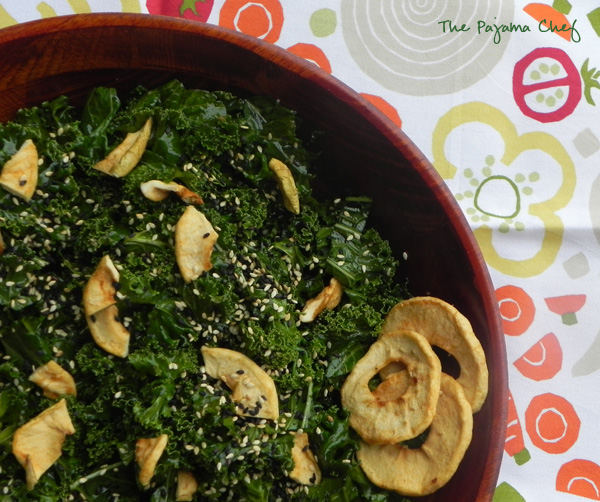 Kale Salad with Sesame-Lime Dressing | thepajamachef.com #MysteryDish